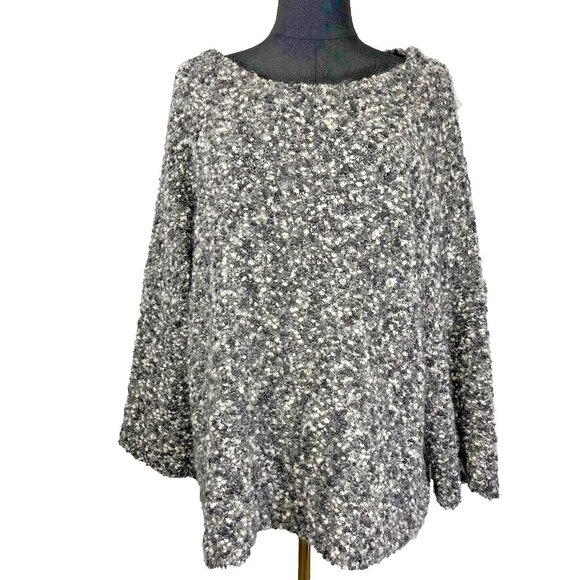 Eileen‎ Fisher Speckled Sweater Size L Wool Mohair Blend Boxy Fit Soft Boat Neck - Picture 1 of 10